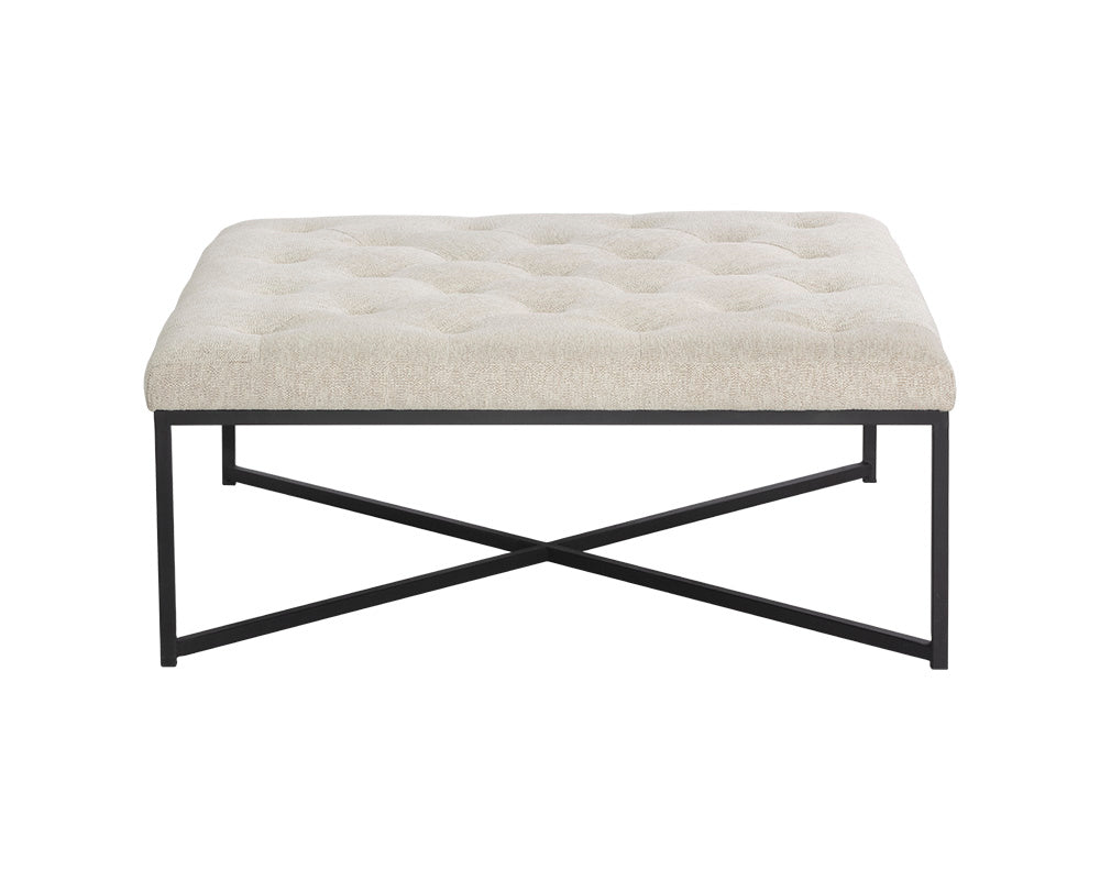 Endall Ottoman - Black - Dove Cream