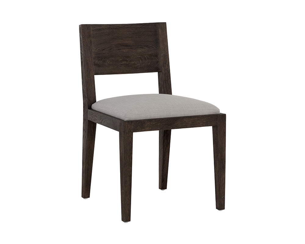 Francis Dining Chair - Dark Brown - Linoso Light Grey