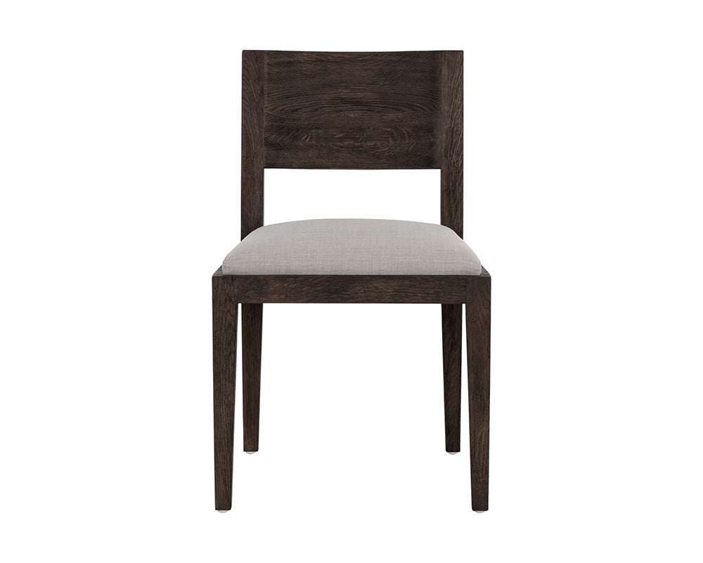 Francis Dining Chair - Dark Brown - Linoso Light Grey