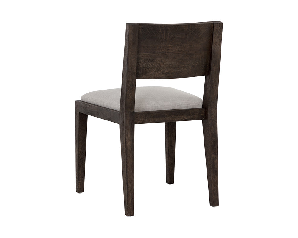 Francis Dining Chair - Dark Brown - Linoso Light Grey