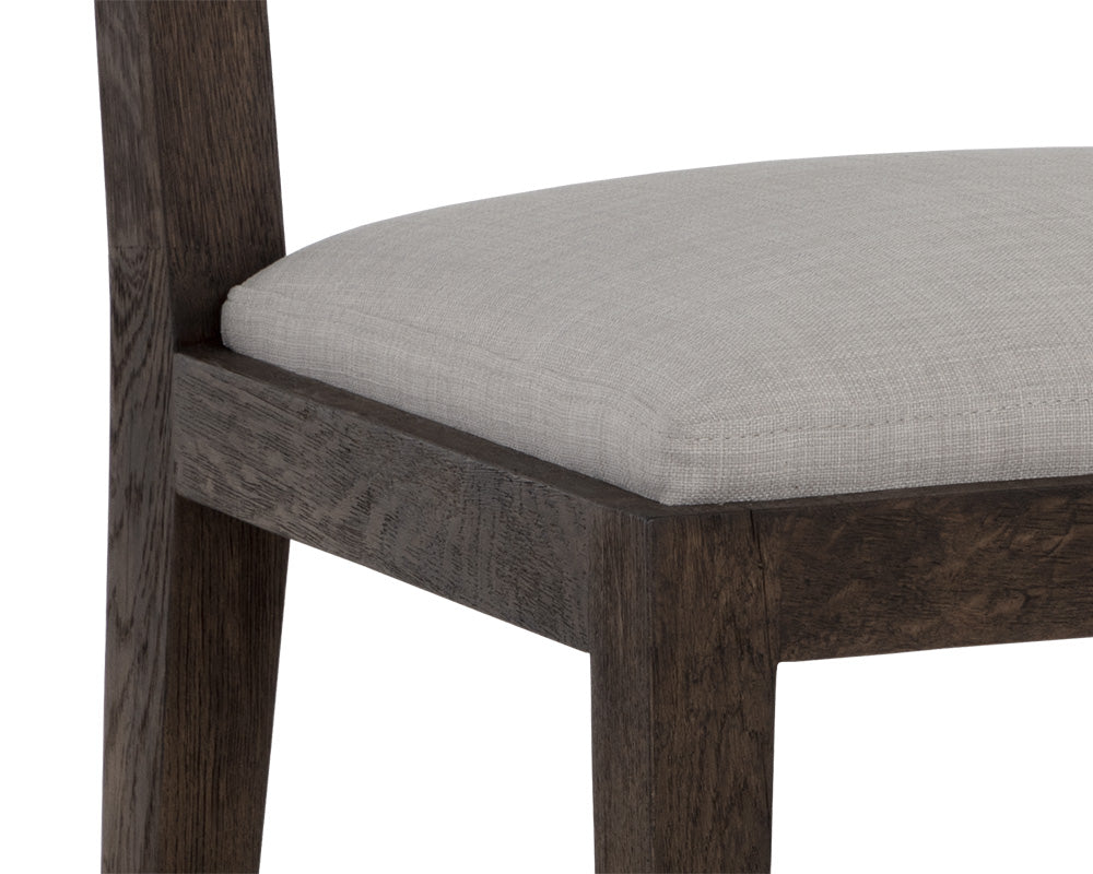 Francis Dining Chair - Dark Brown - Linoso Light Grey