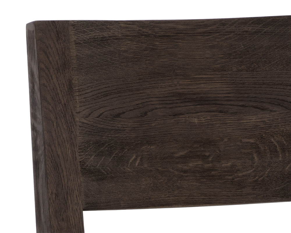 Francis Dining Chair - Dark Brown - Linoso Light Grey