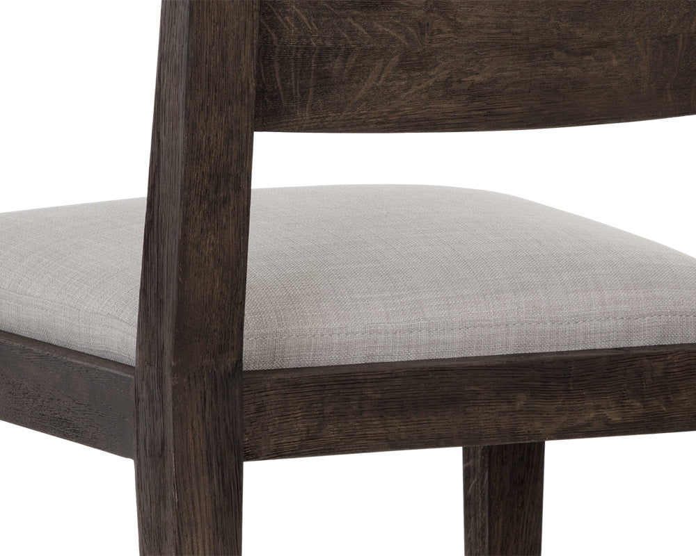 Francis Dining Chair - Dark Brown - Linoso Light Grey
