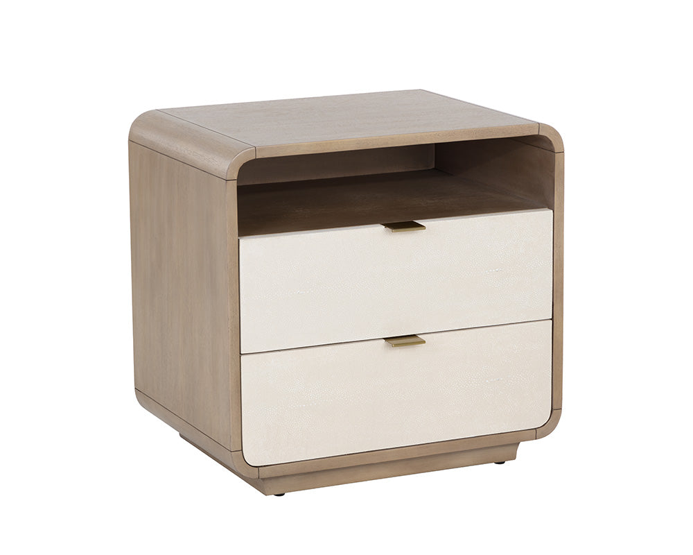 Kayden Nightstand - Cream Shagreen
