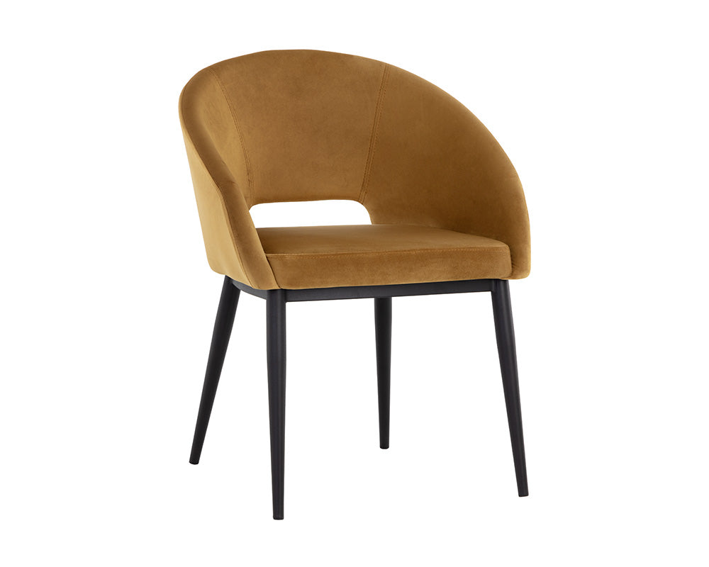 Thatcher Dining Armchair - Black - Gold Sky