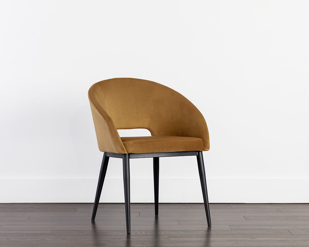 Thatcher Dining Armchair - Black - Gold Sky
