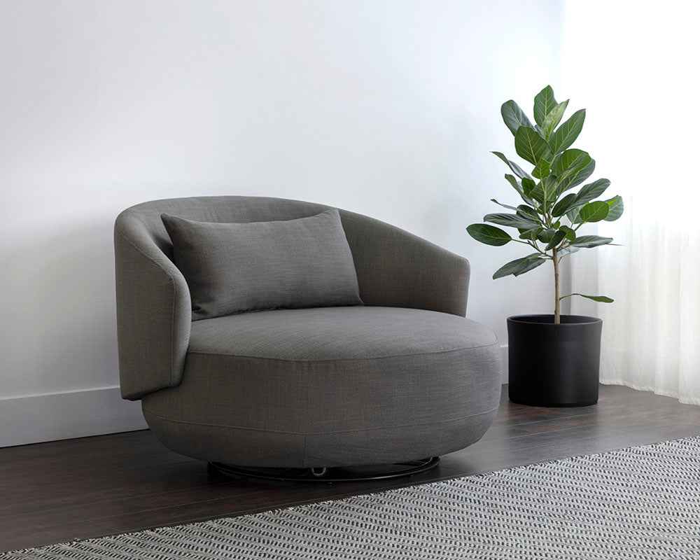 Walsh Swivel Lounge Chair - Effie Smoke
