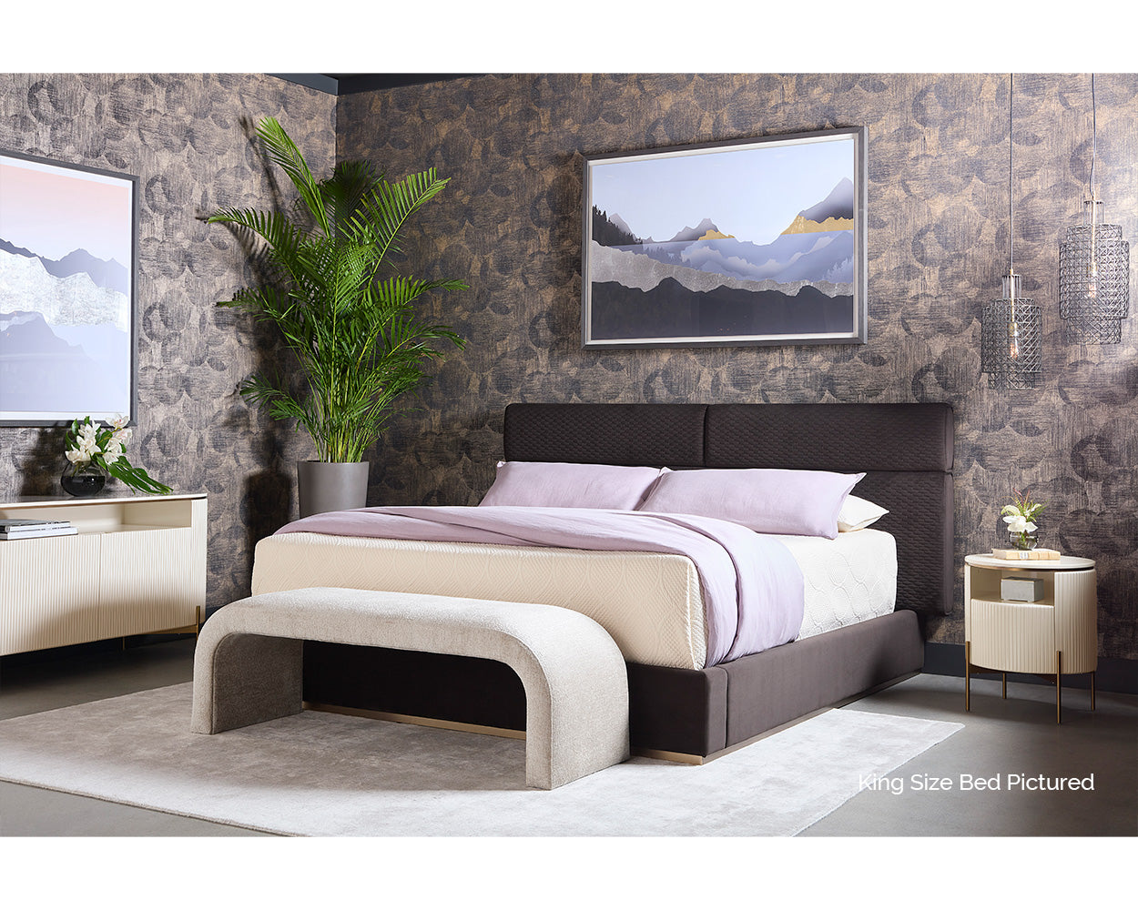 Beckham Bed - King - Quilted Abbington Charred Brown