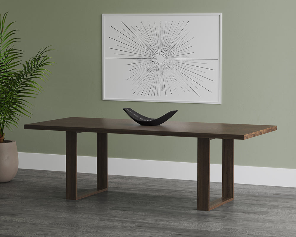 Thanus Dining Table - Brown Oak - 94.5"