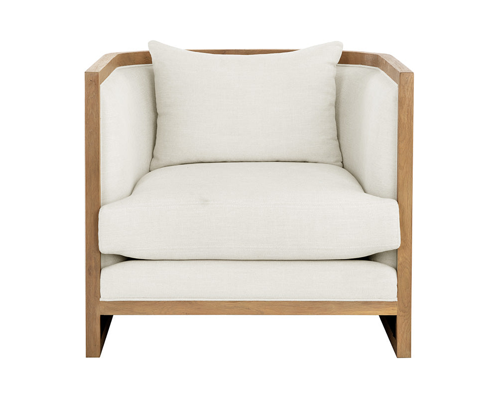 Chloe Lounge Chair - Natural - Heather Ivory Tweed
