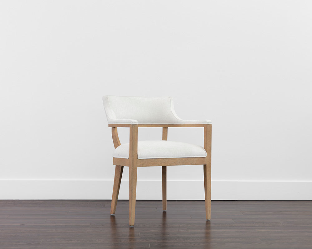 Brylea Dining Armchair - Natural - Heather Ivory Tweed