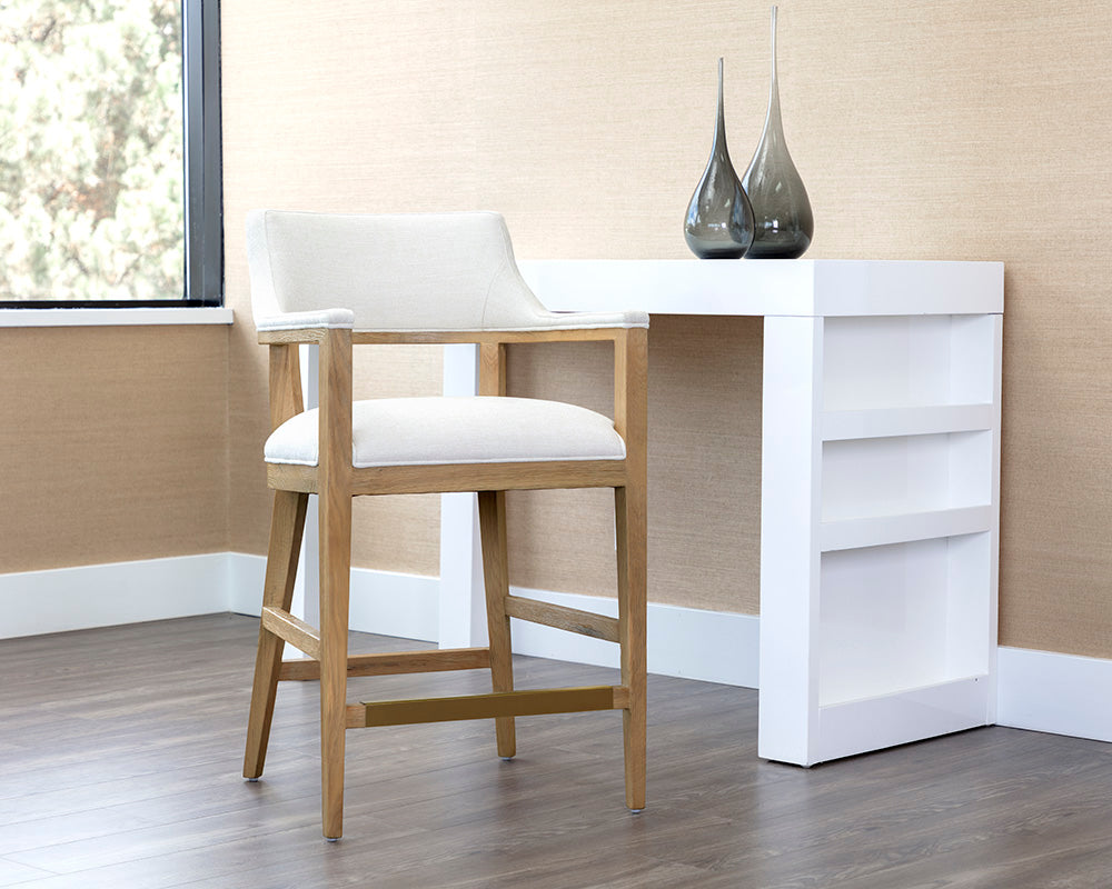 Brylea Counter Stool - Natural - Heather Ivory Tweed