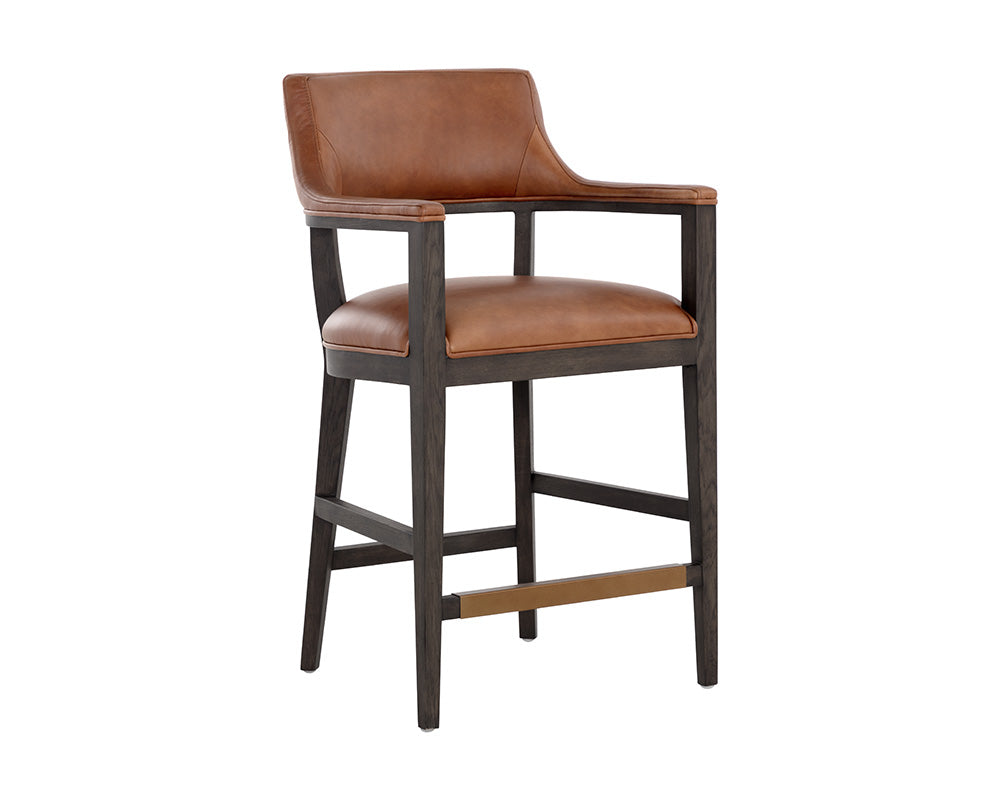 Brylea Counter Stool - Brown - Shalimar Tobacco Leather