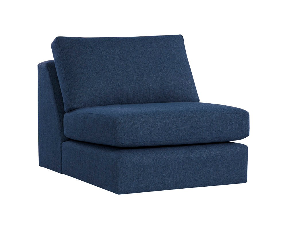 Cascade Swivel Armless Chair - Liv Indigo