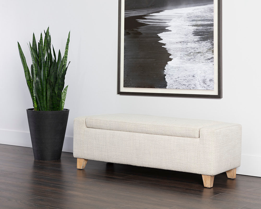 Hartley Storage Bench - Natural - Moto Stucco