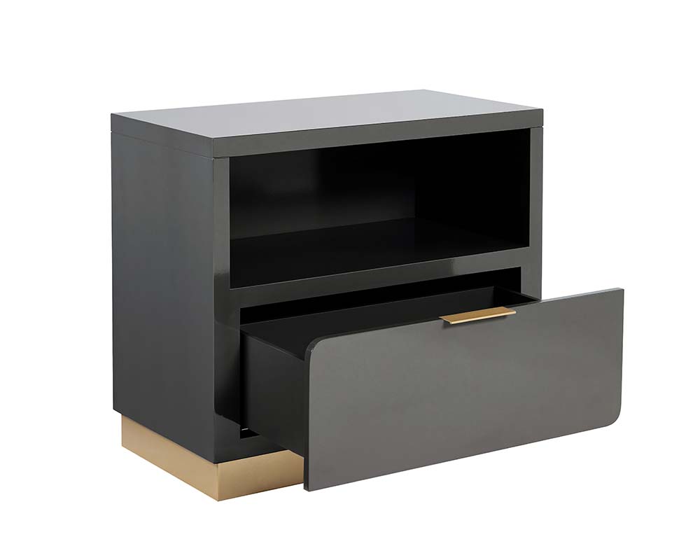 Jenkins Nightstand - High Gloss Grey