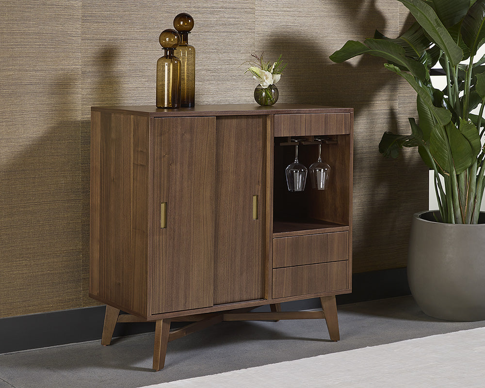 Caven Bar Cabinet - Walnut