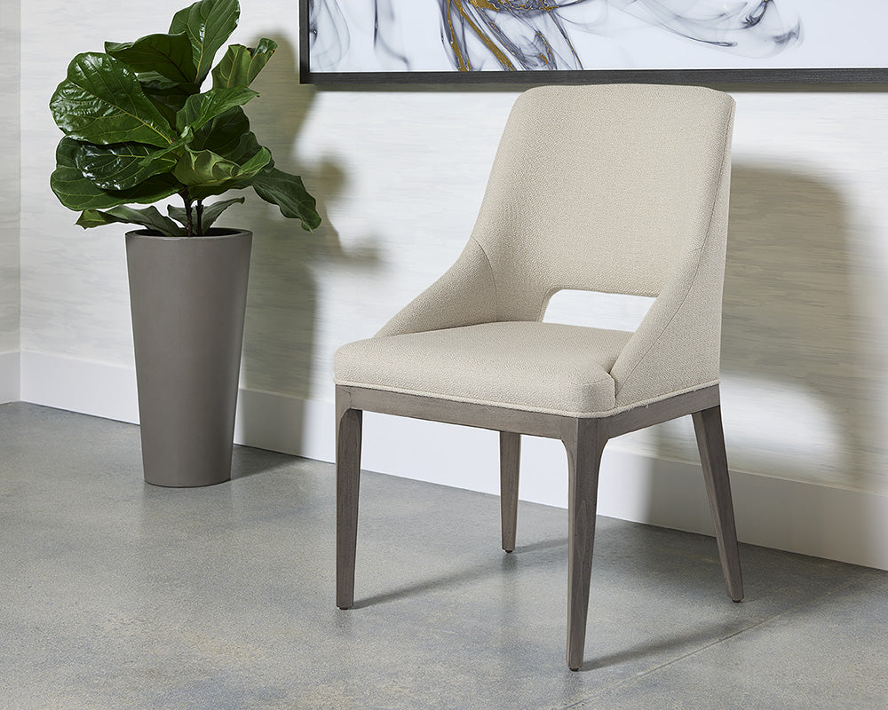 Estrada Dining Chair - Light Grey Oak - Mainz Cream