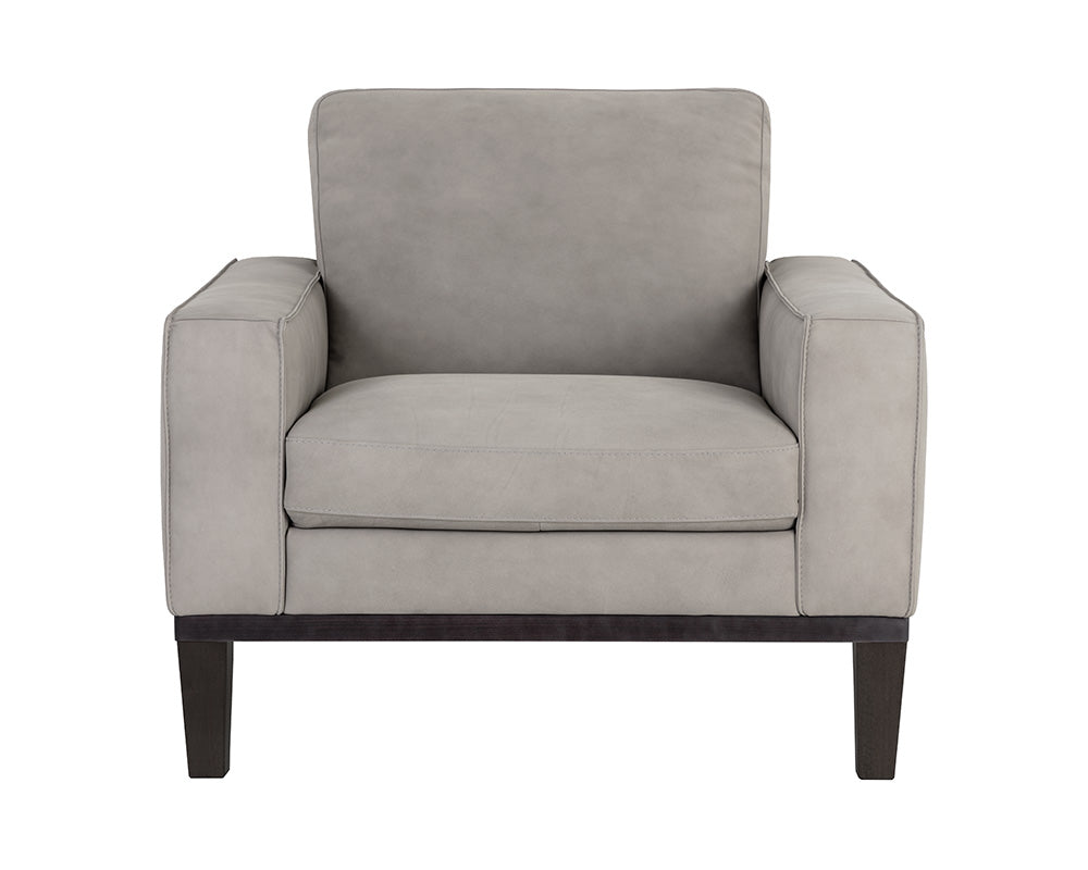 Davilo Armchair - Light Grey Leather