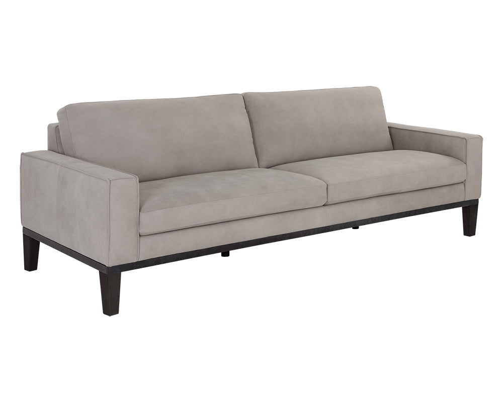 Davilo Sofa - Light Grey Leather