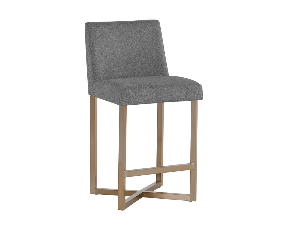 Howard Counter Stool - Antique Brass - Belfast Koala Grey