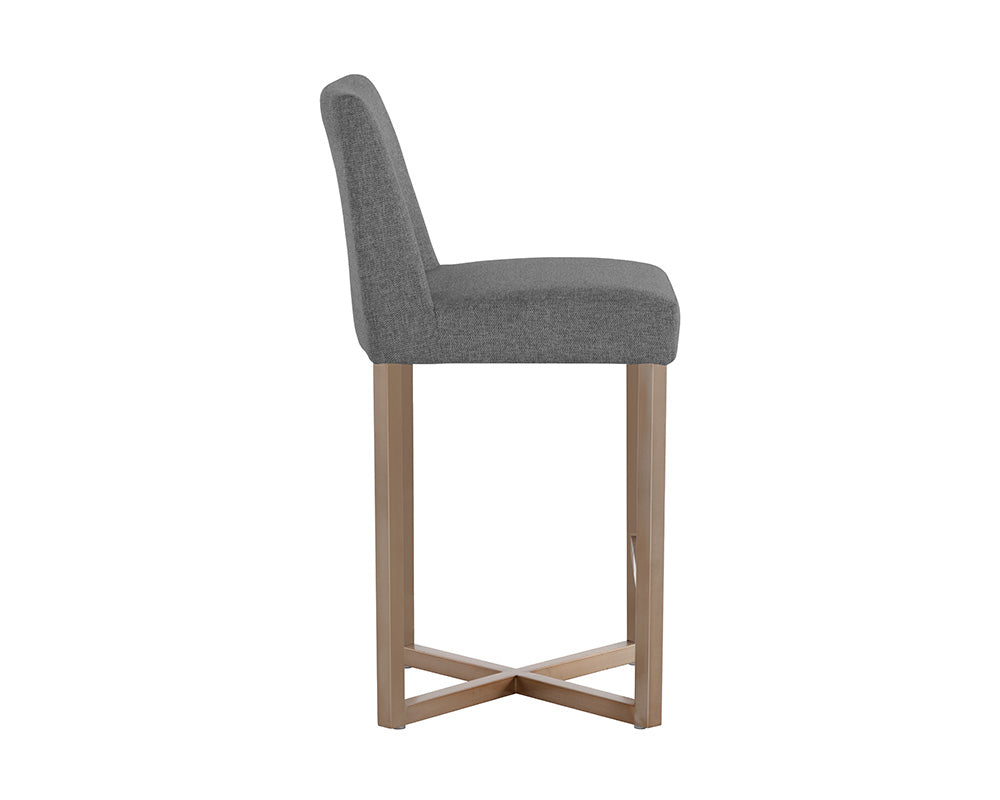 Howard Counter Stool - Antique Brass - Belfast Koala Grey
