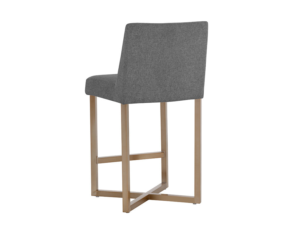 Howard Counter Stool - Antique Brass - Belfast Koala Grey