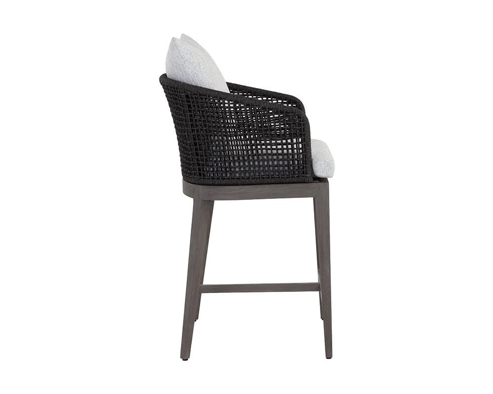 Capri Counter Stool - Smoke Grey (Patio/Outdoor)