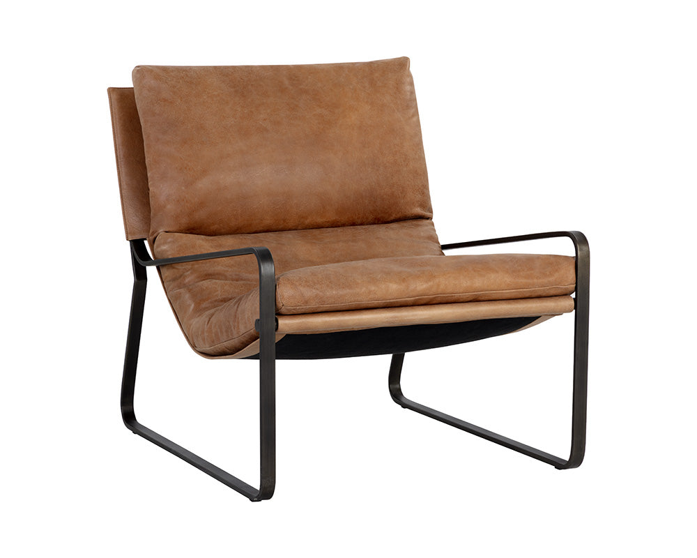 Zancor Lounge Chair - Tan Leather