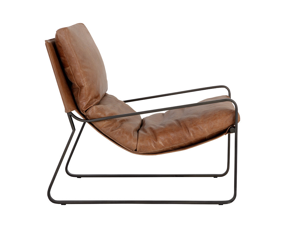 Zancor Lounge Chair - Tan Leather