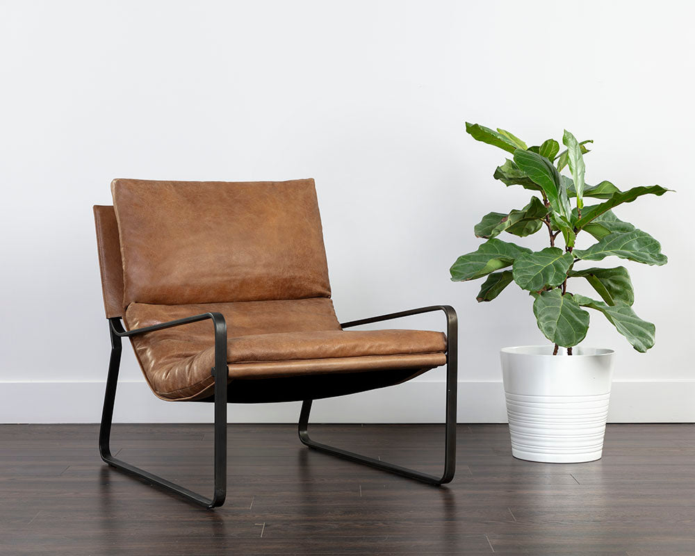 Zancor Lounge Chair - Tan Leather