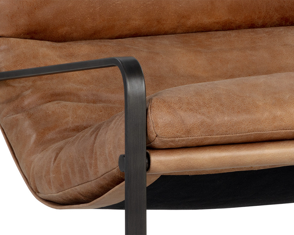 Zancor Lounge Chair - Tan Leather