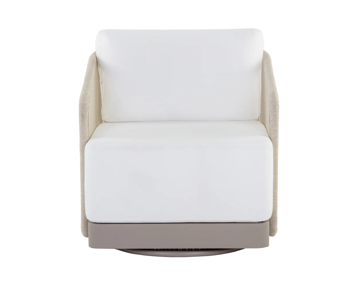 Allariz Swivel Armchair - Stinson White - Greige (Patio/Outdoor)