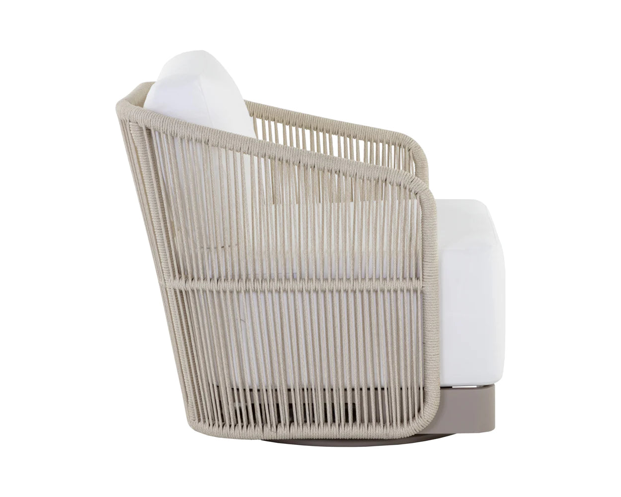 Allariz Swivel Armchair - Greige - Stinson White (Patio/Outdoor)