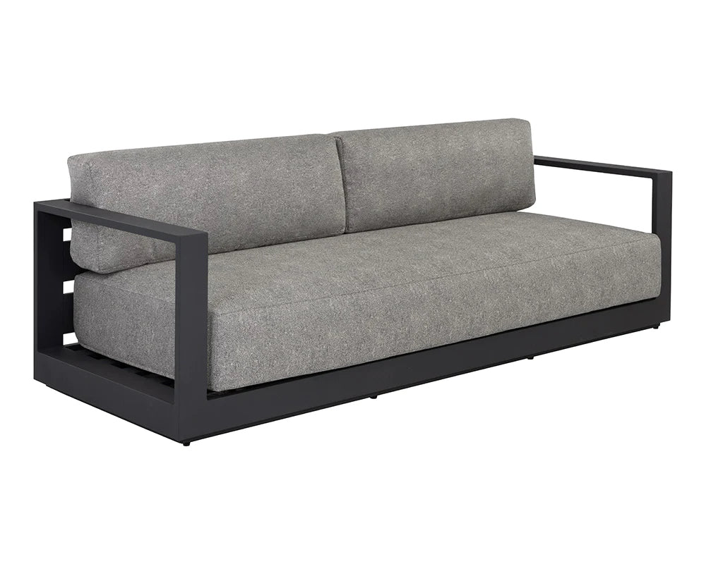 Tavira Sofa - Lanikai Salt and Pepper - Charcoal (Patio/Outdoor)