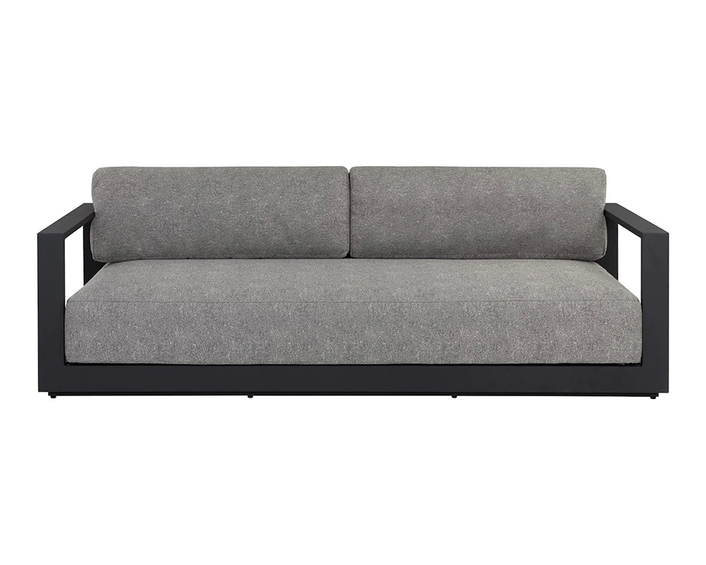 Tavira Sofa - Lanikai Salt and Pepper - Charcoal (Patio/Outdoor)