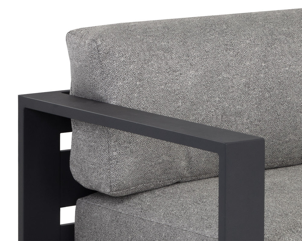 Tavira Sofa - Lanikai Salt and Pepper - Charcoal (Patio/Outdoor)