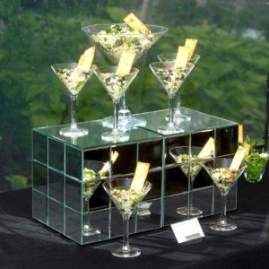 Short Mirrored Puzzle Cube Pedestal