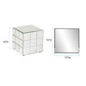 Short Mirrored Puzzle Cube Pedestal