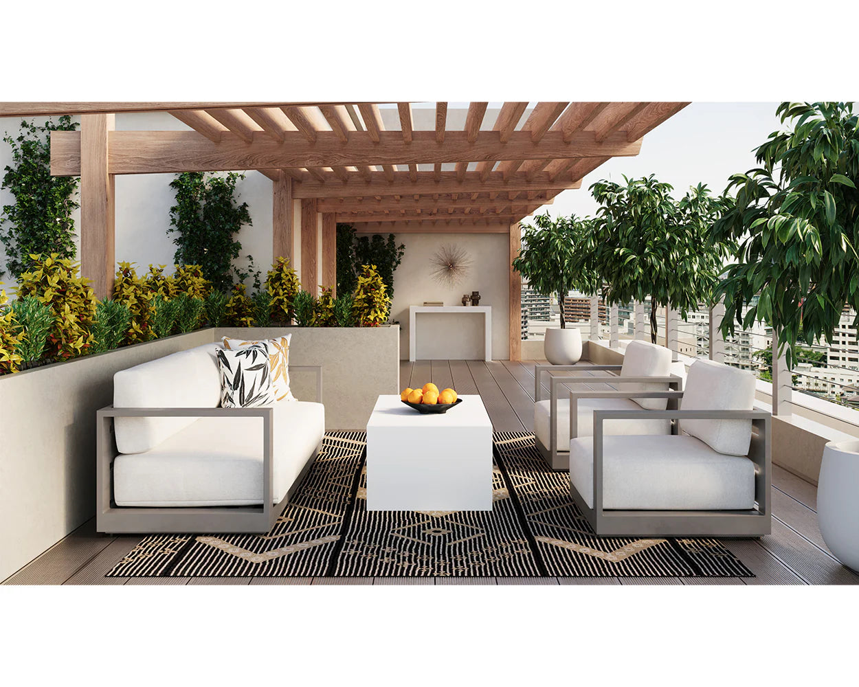 Tavira Armchair - Stinson White - Greige (Patio/Outdoor)