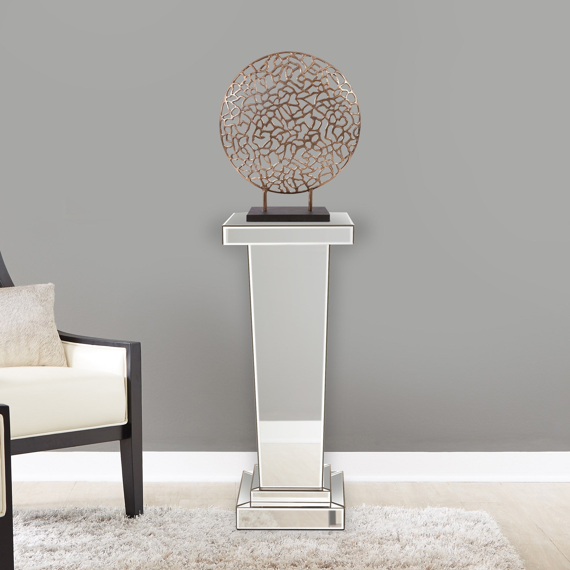 Tapered Mirrored Pedestal