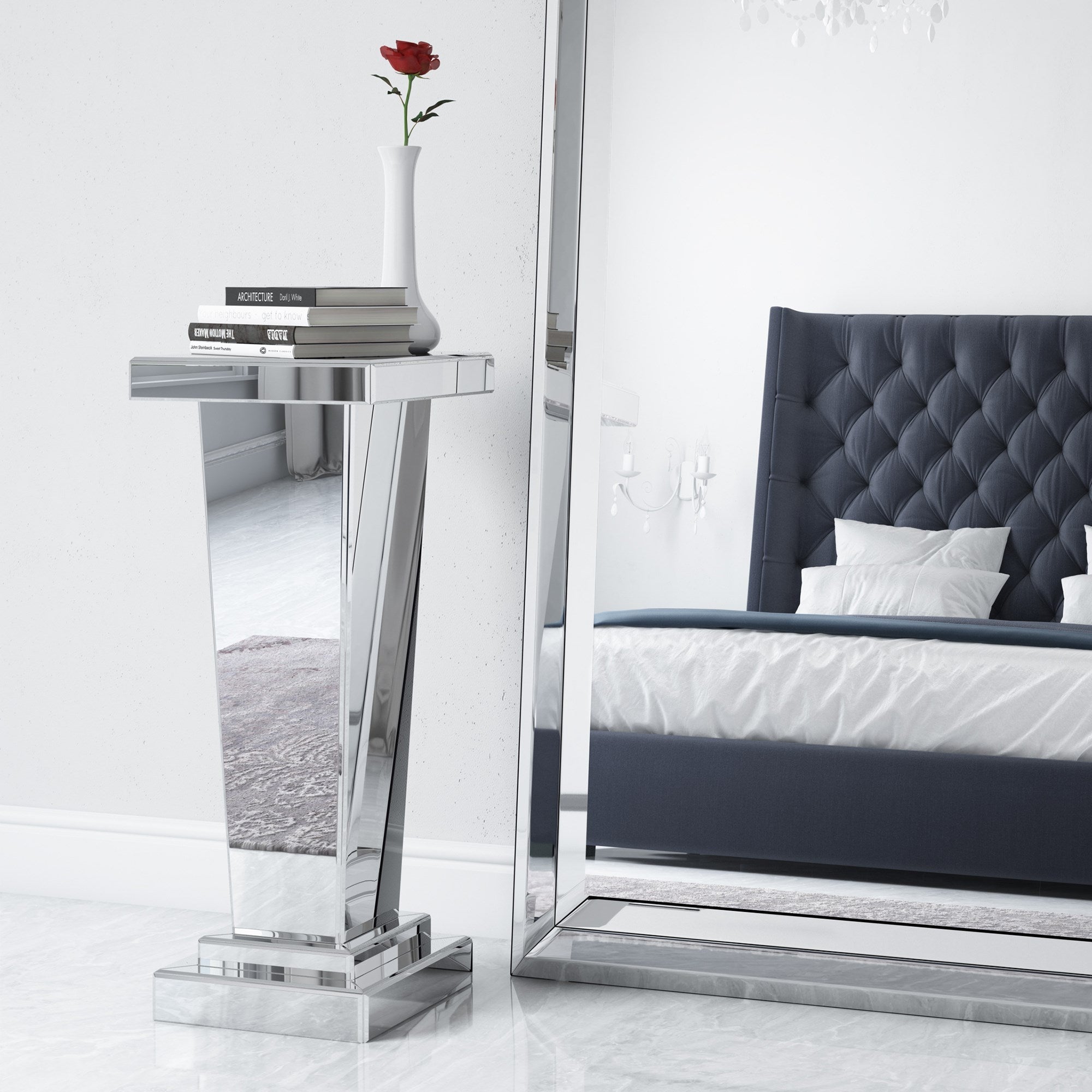 Tapered Mirrored Pedestal
