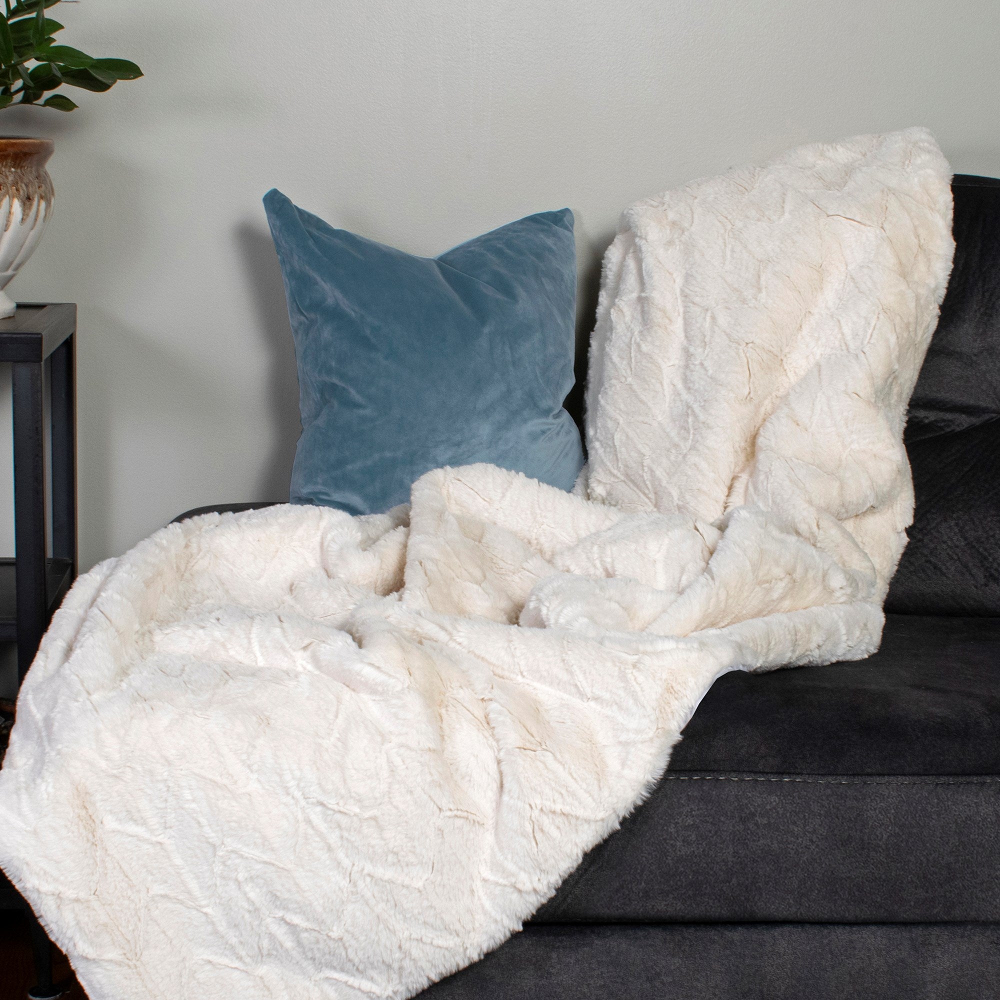 Angora Natural Throw- 55" x 77"