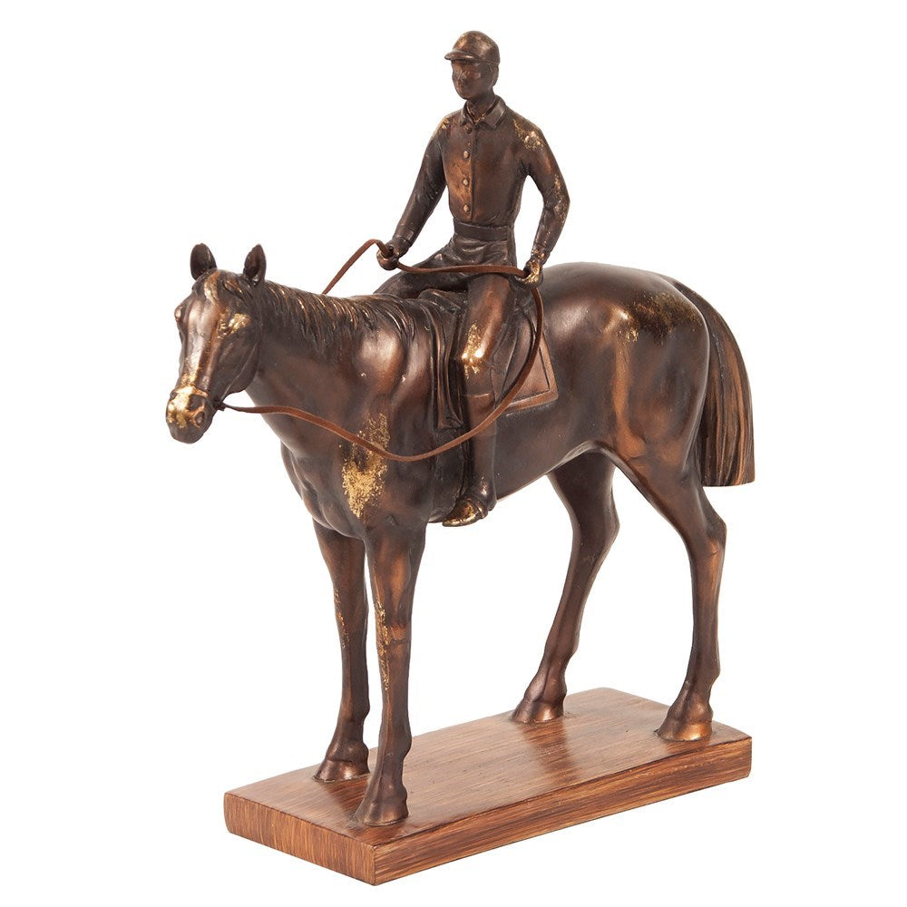 Bronze Jockey and Racehorse Sculpture