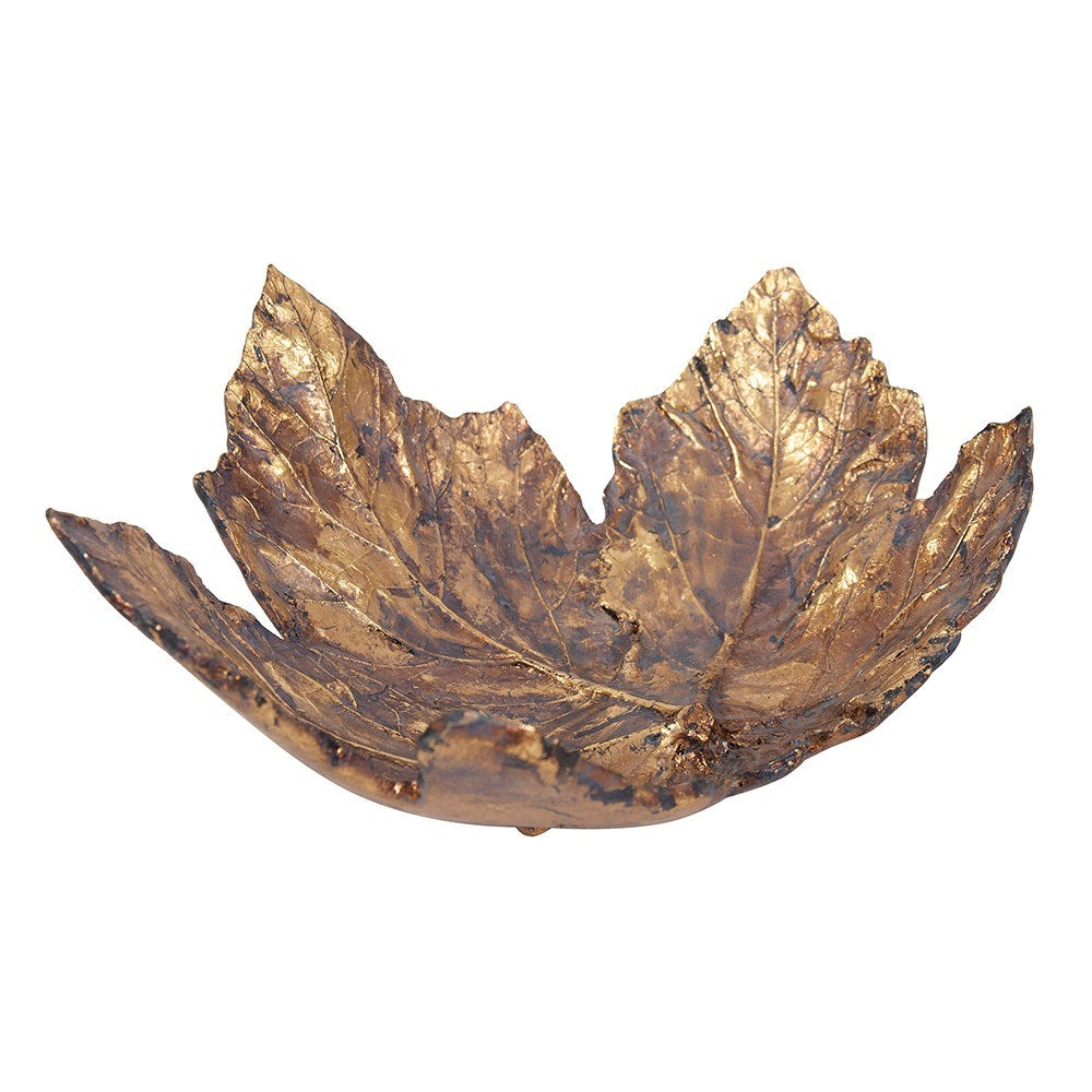Antique Gold Maple Leaf Tray, Large