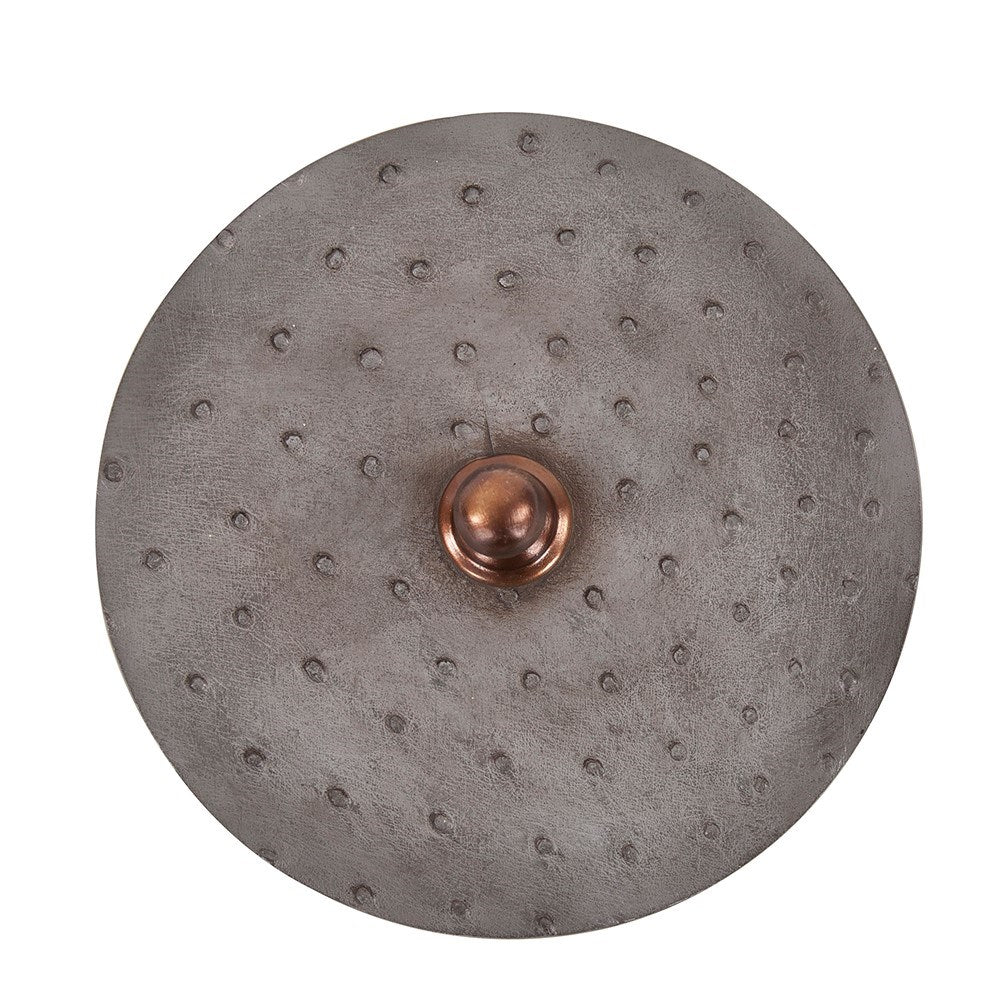 Round Faux Ostrich Skin Decorative Box, Medium