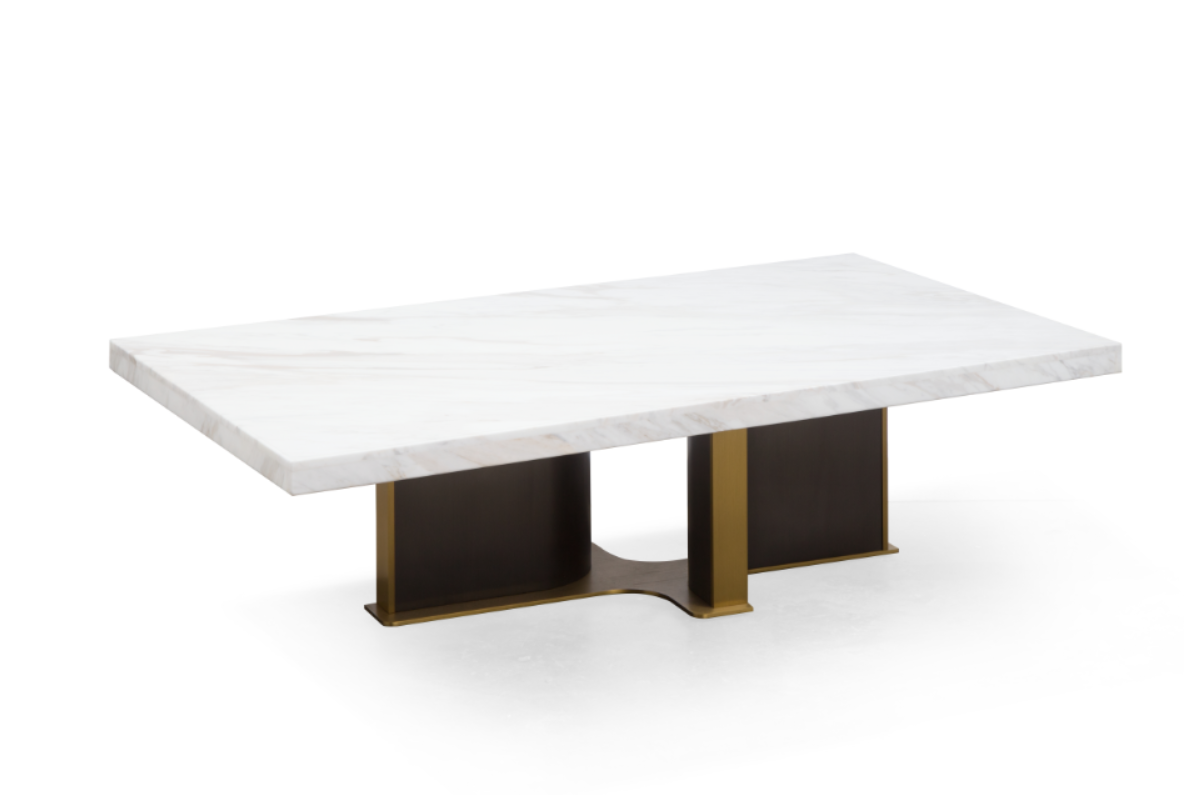 Jazz Brushed Black-Gold Marble Coffee Table