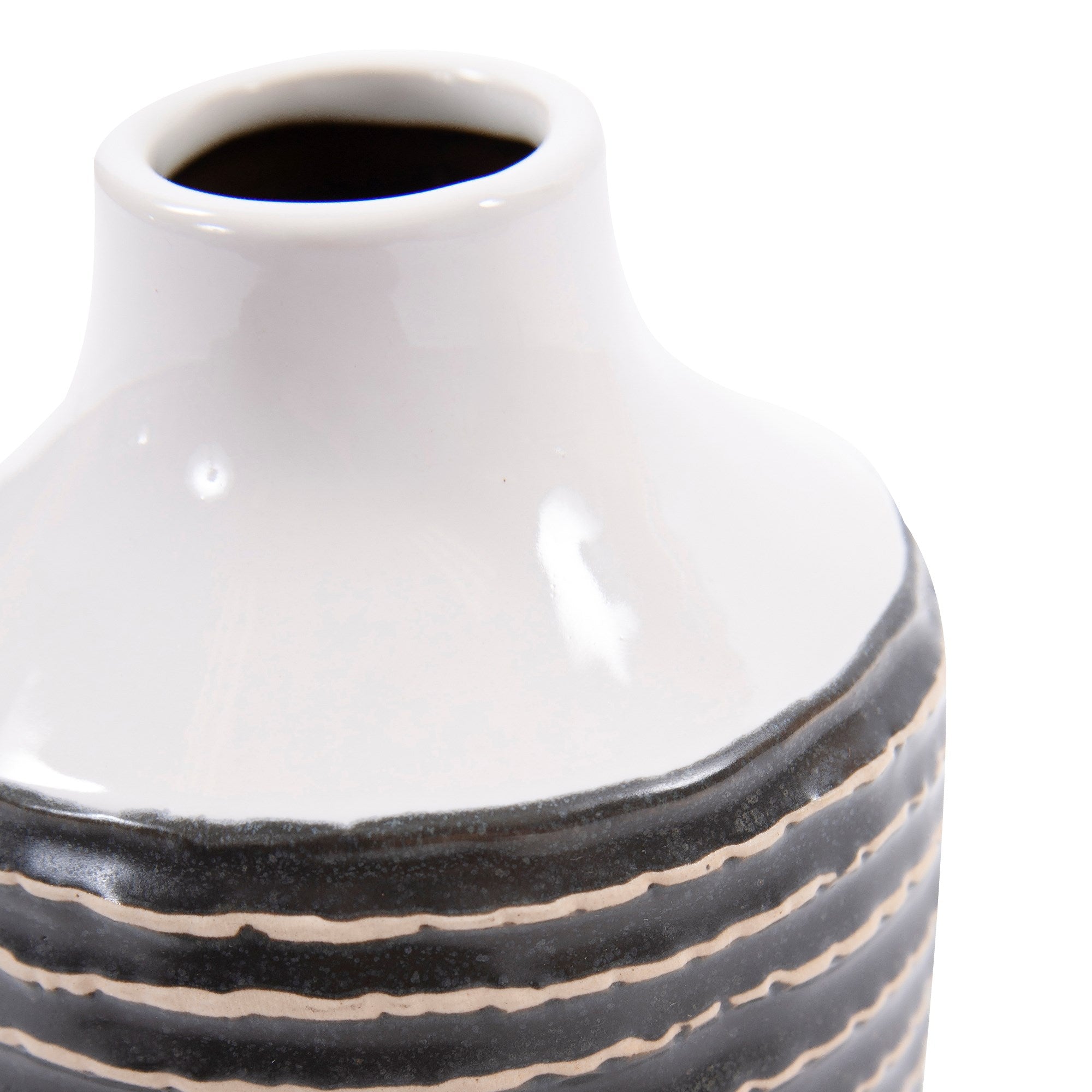 Terra Striped Stoneware Vase, Medium