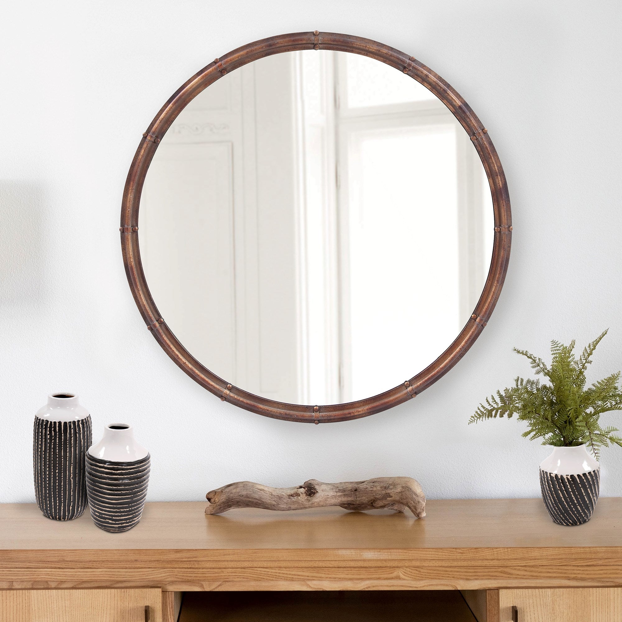 Terra Striped Stoneware Vase, Medium