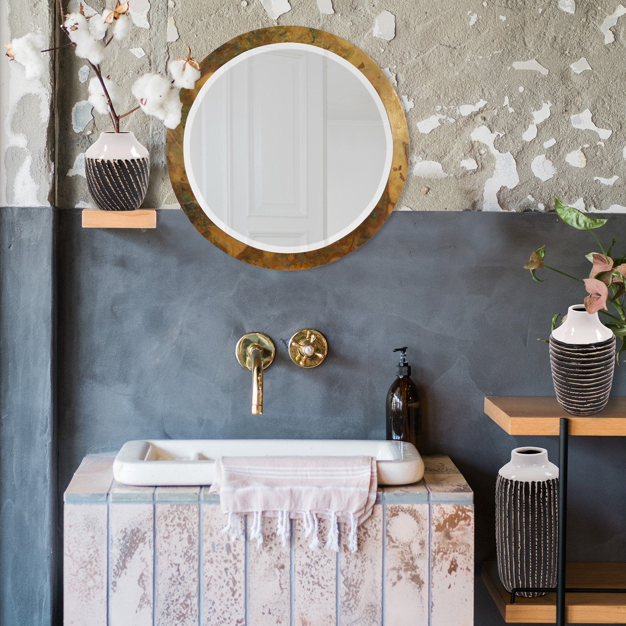 Terra Stoneware Bottle Vase, Small